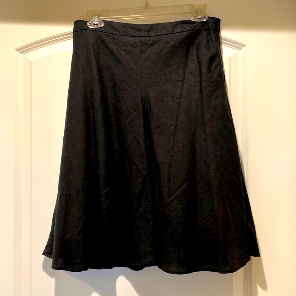 Banana Republic black linen circle skirt.